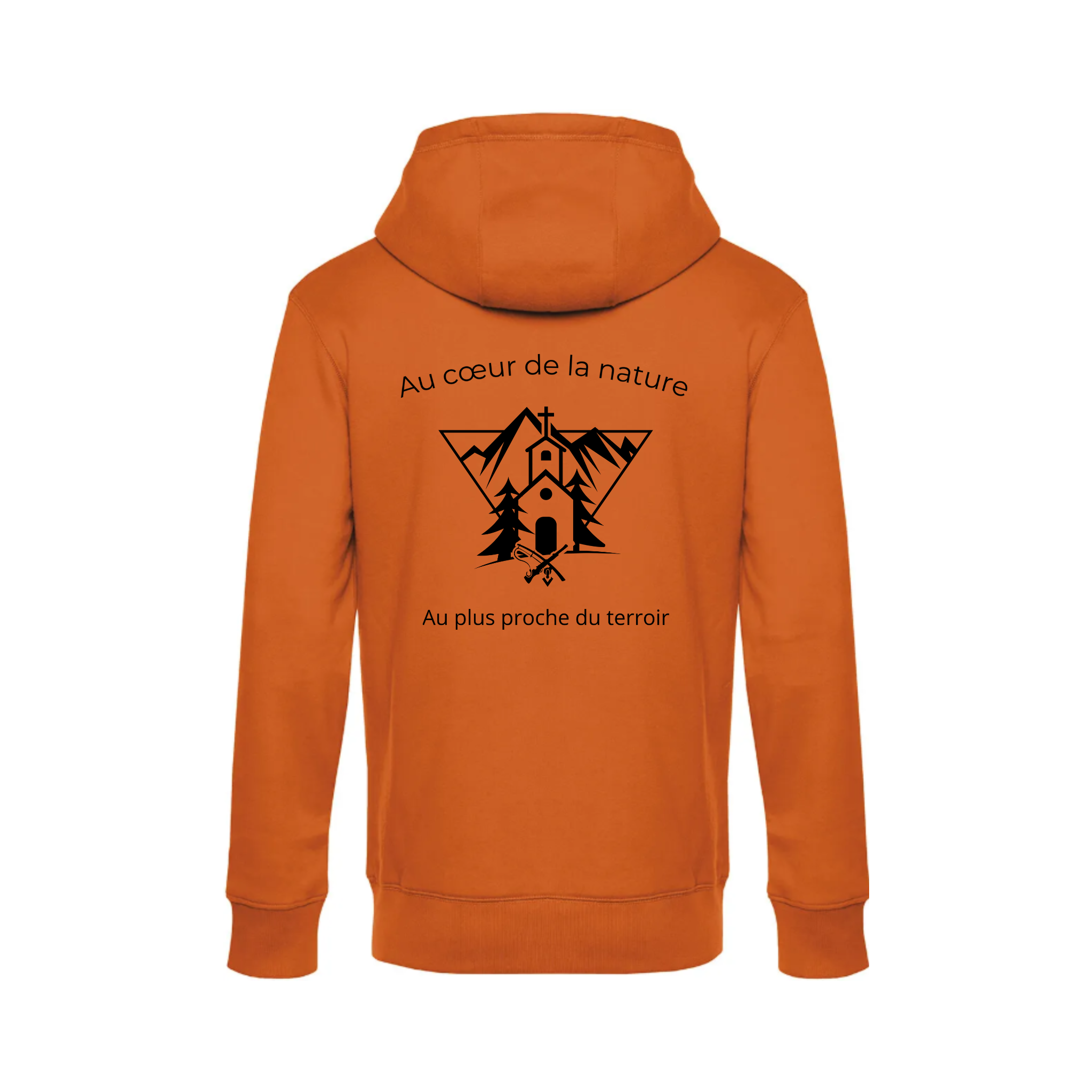Pull à capuche orange Esprit Campagne - Au cœur de la nature