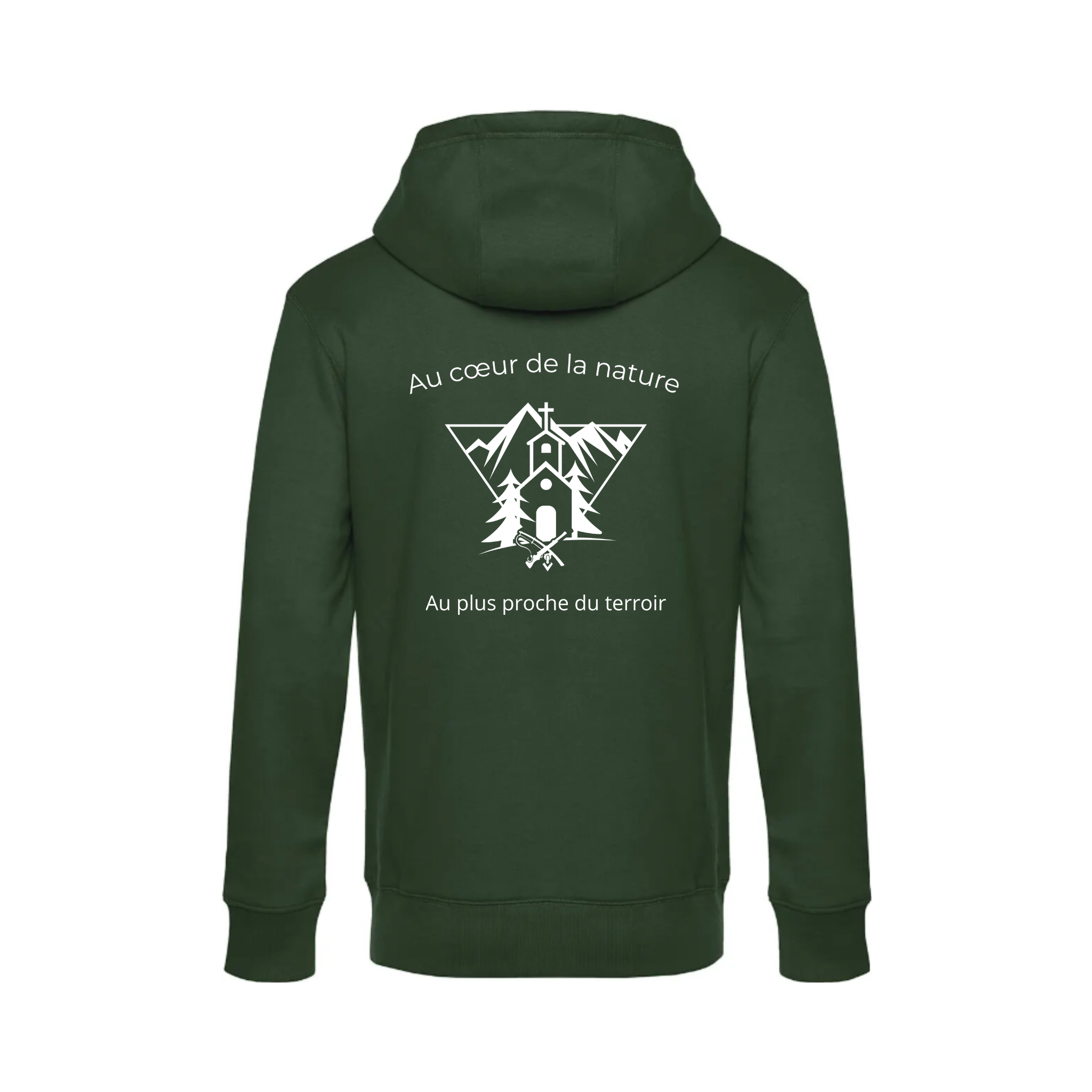 Pull à capuche vert Esprit Campagne - Au cœur de la nature