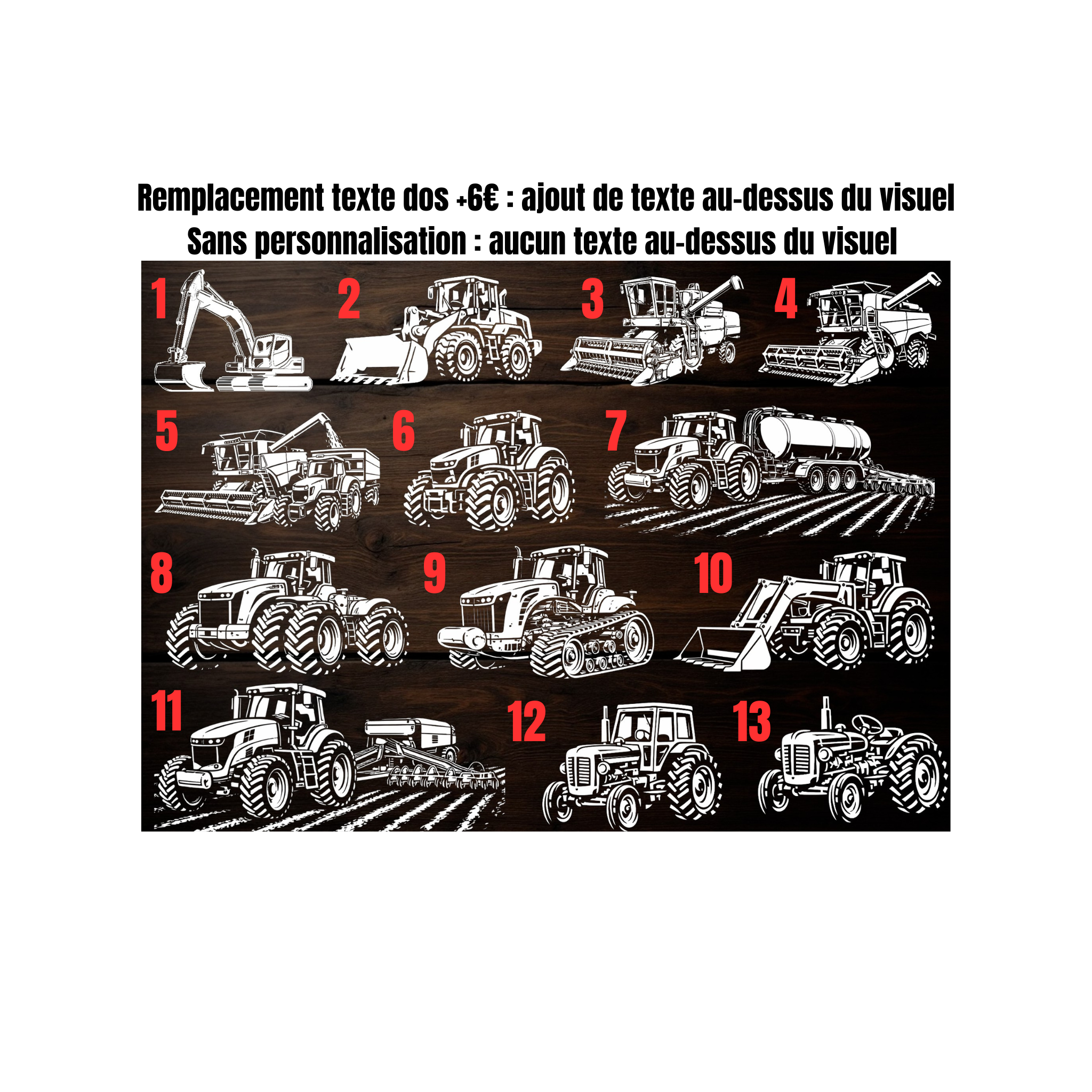 Pull à capuche noir agriculture personnalisable - tête de vache et engin agricole