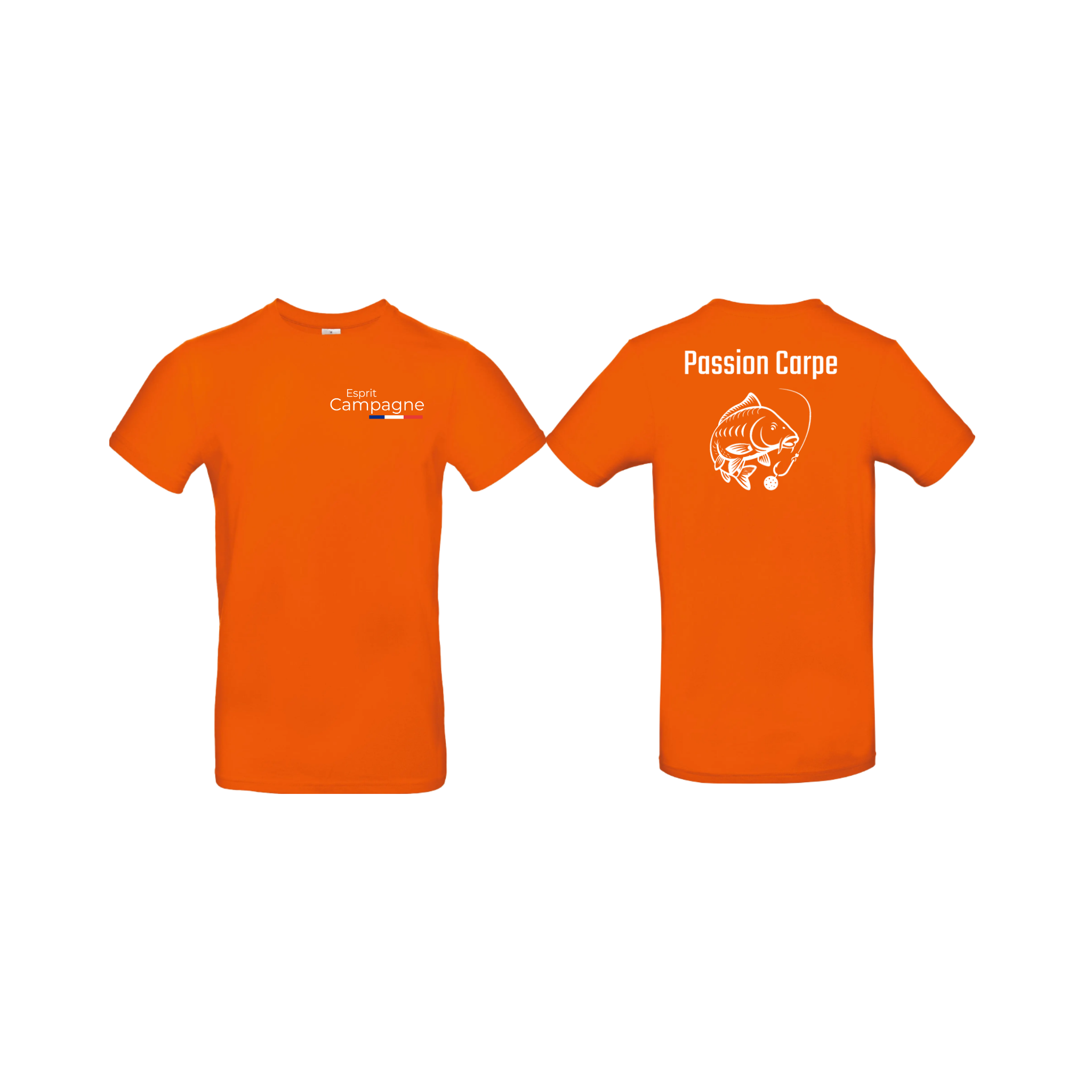 T-shirt orange pêche personnalisable - espèces de poissons au choix