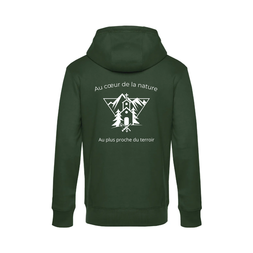 Pull à capuche vert Esprit Campagne - Au cœur de la nature