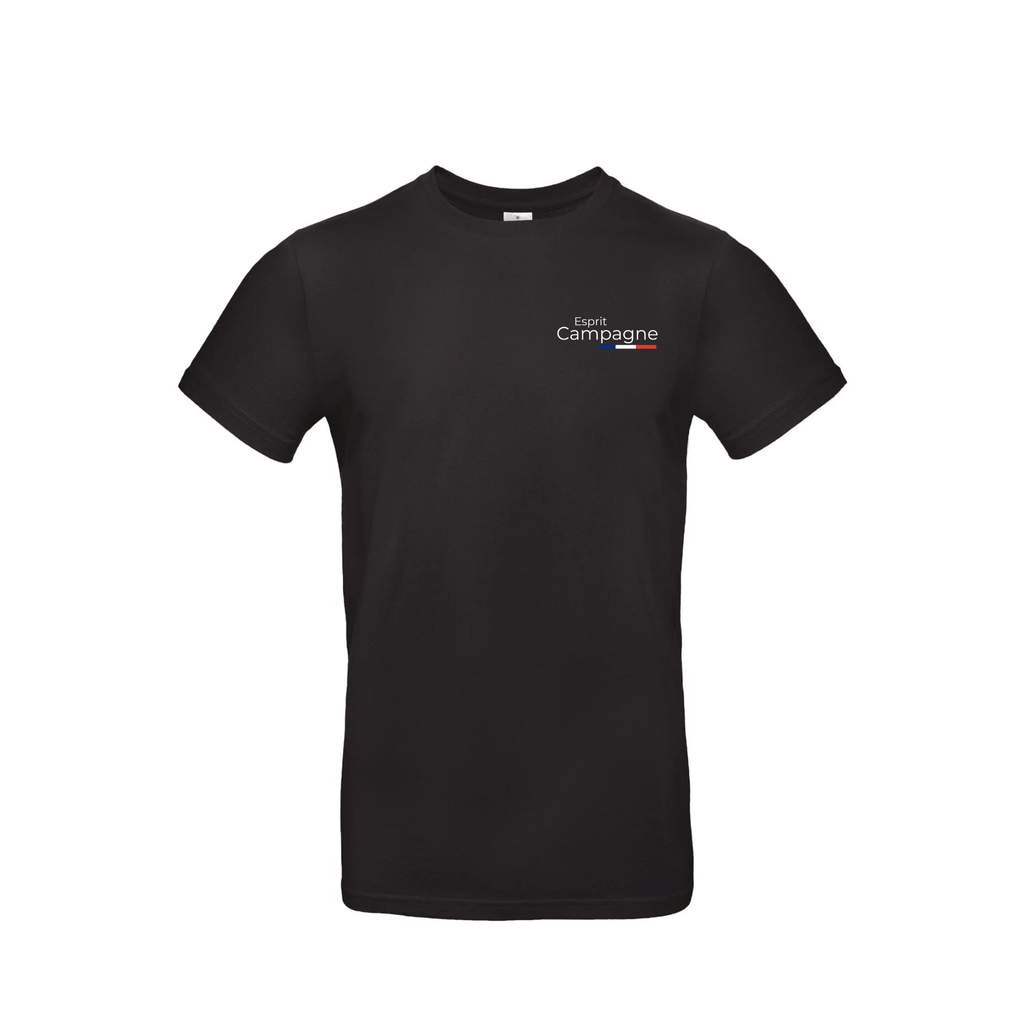 T-shirt noir agriculture personnalisable - tête de vache et engin agricole