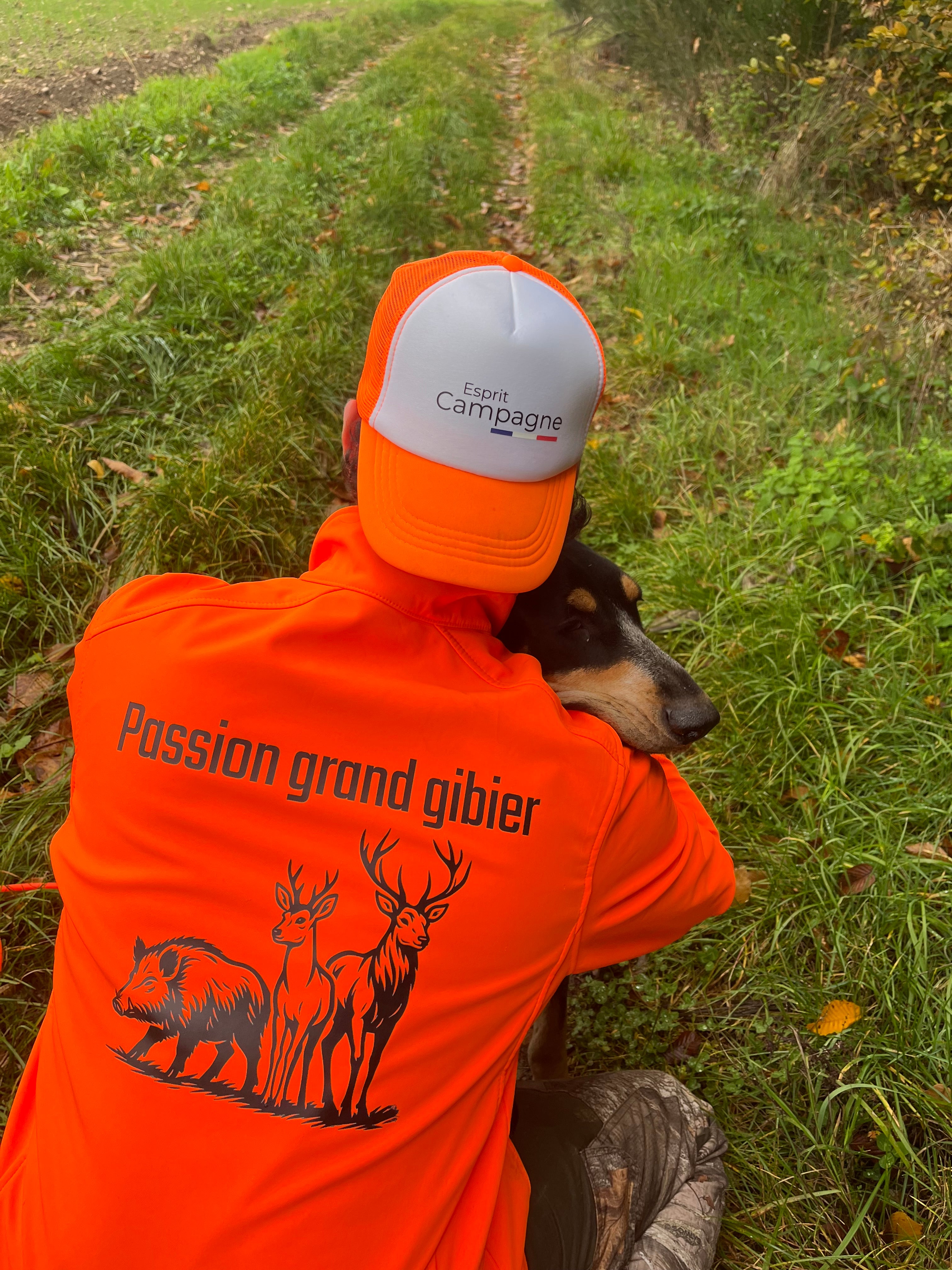 Casquette Trucker Orange " Esprit Campagne "