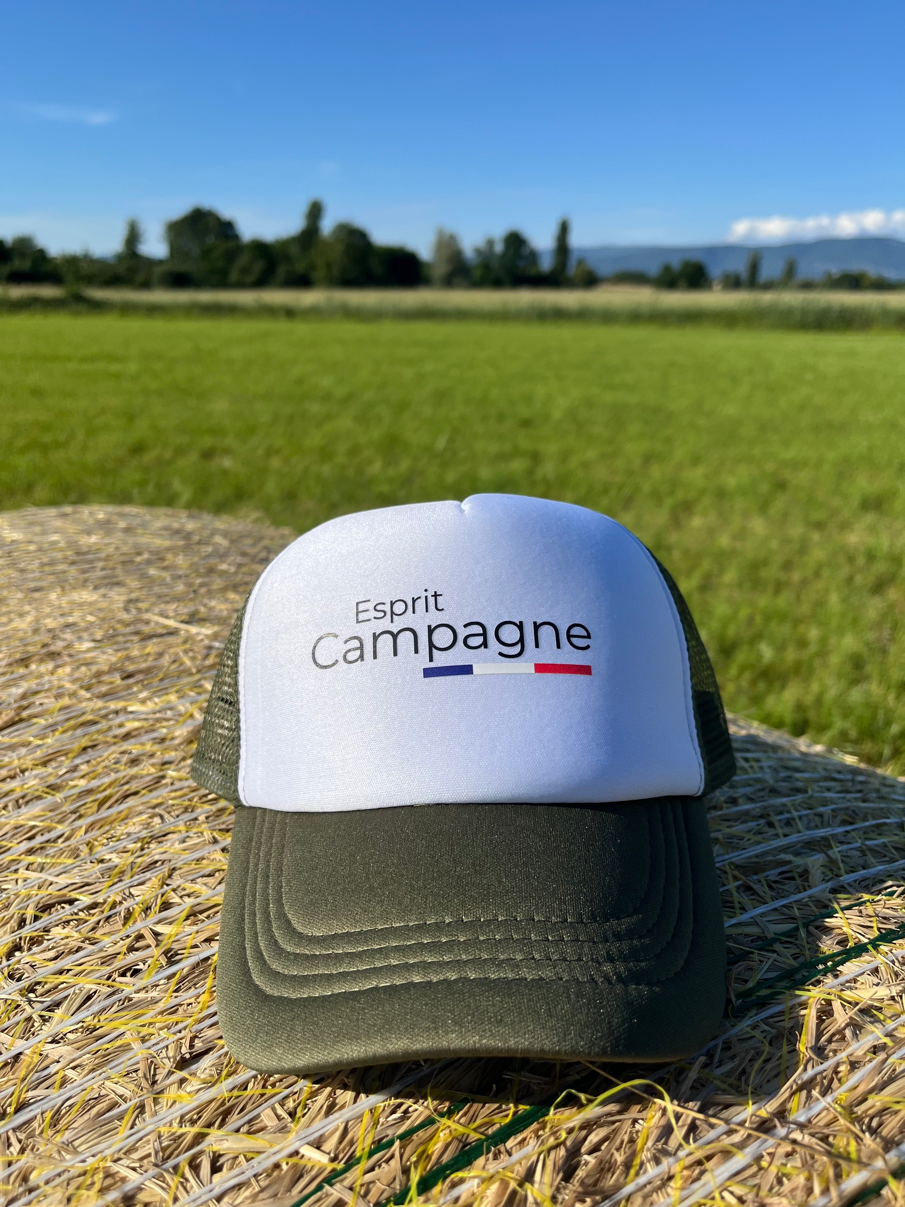 Casquette Trucker Kaki foncé / Blanc  " Esprit Campagne "