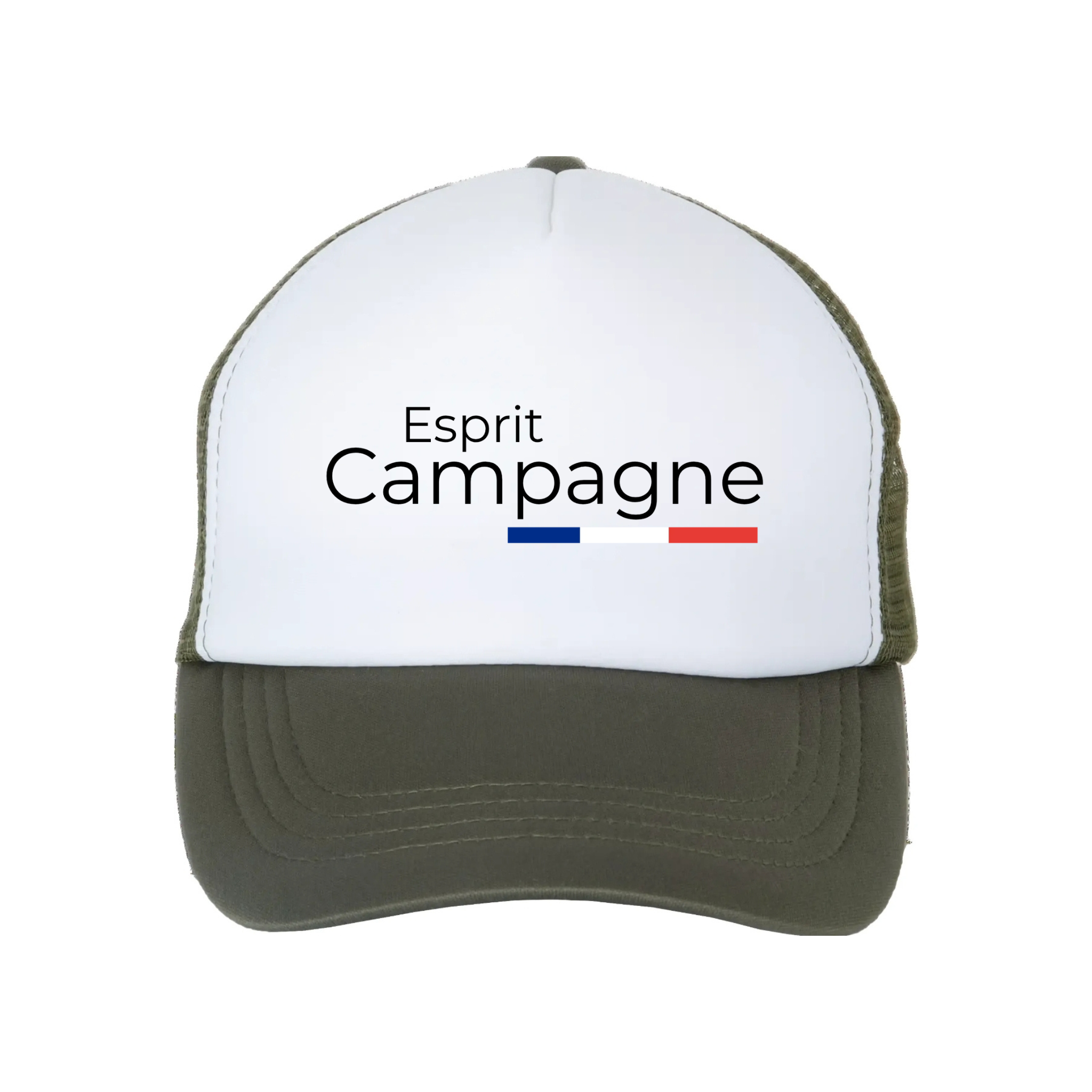 Casquette Trucker Kaki foncé / Blanc  " Esprit Campagne "