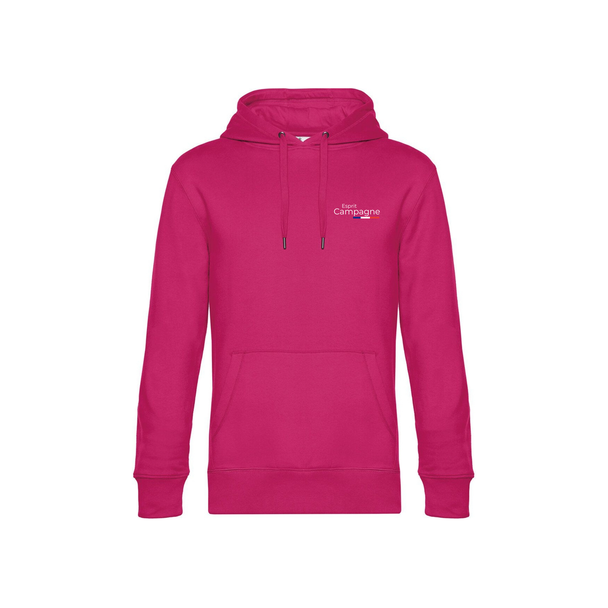 Pull à capuche fushia agriculture personnalisable - tête de vache et engin agricole