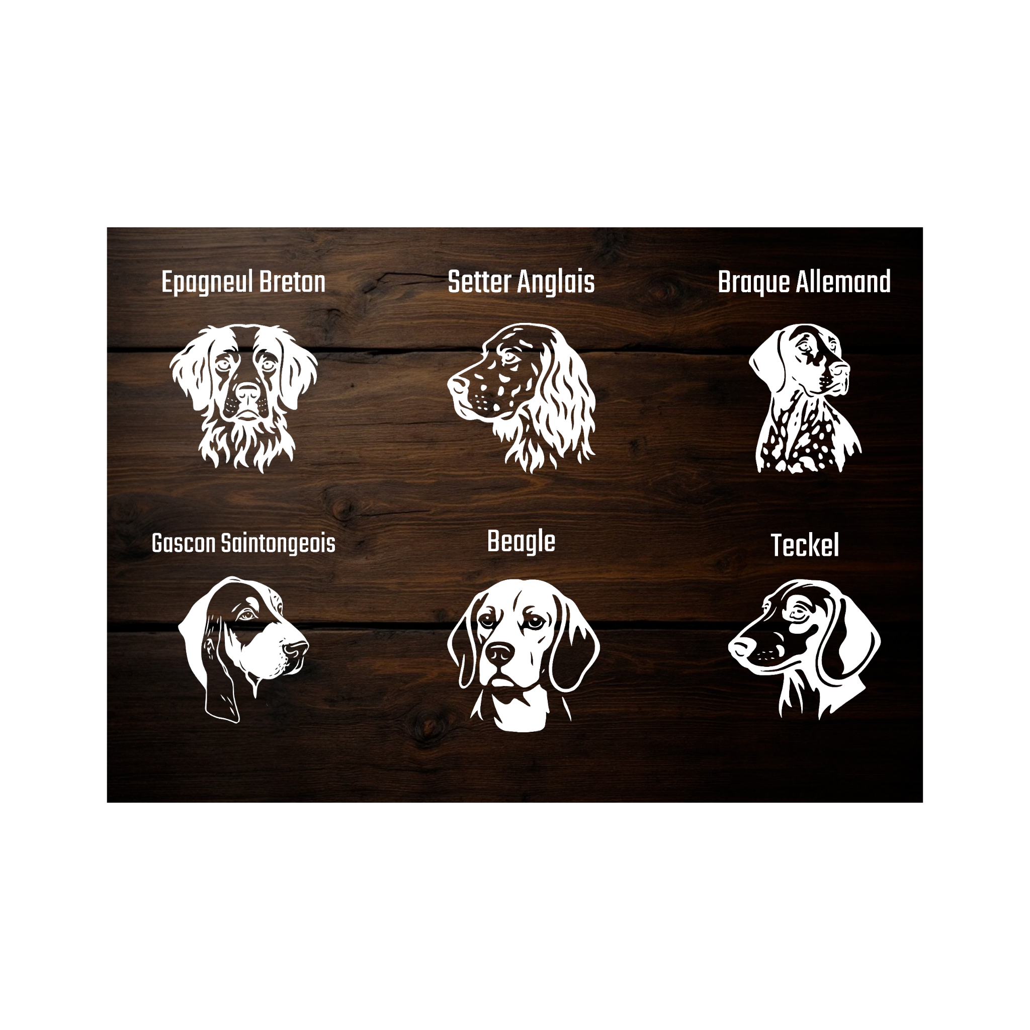 T-shirt noir chasse personnalisable - tête de chien et gibier