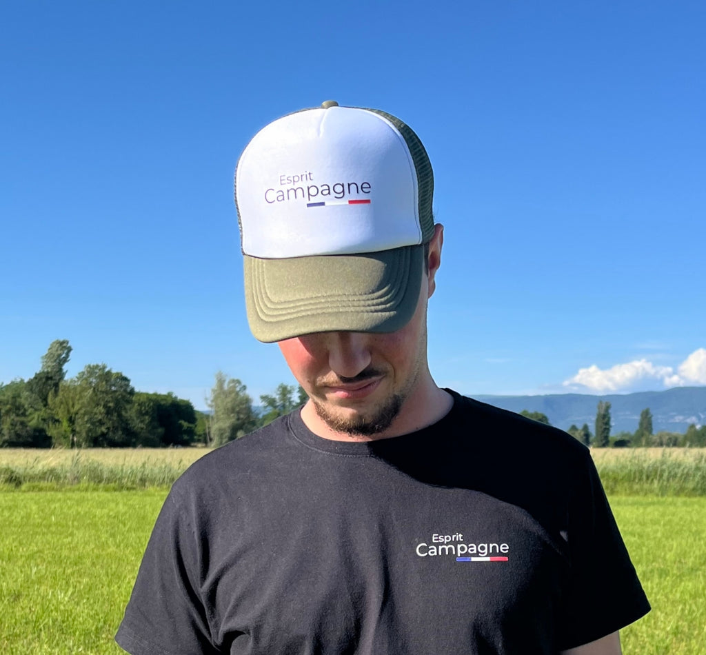 Casquette Trucker Kaki foncé / Blanc  " Esprit Campagne "