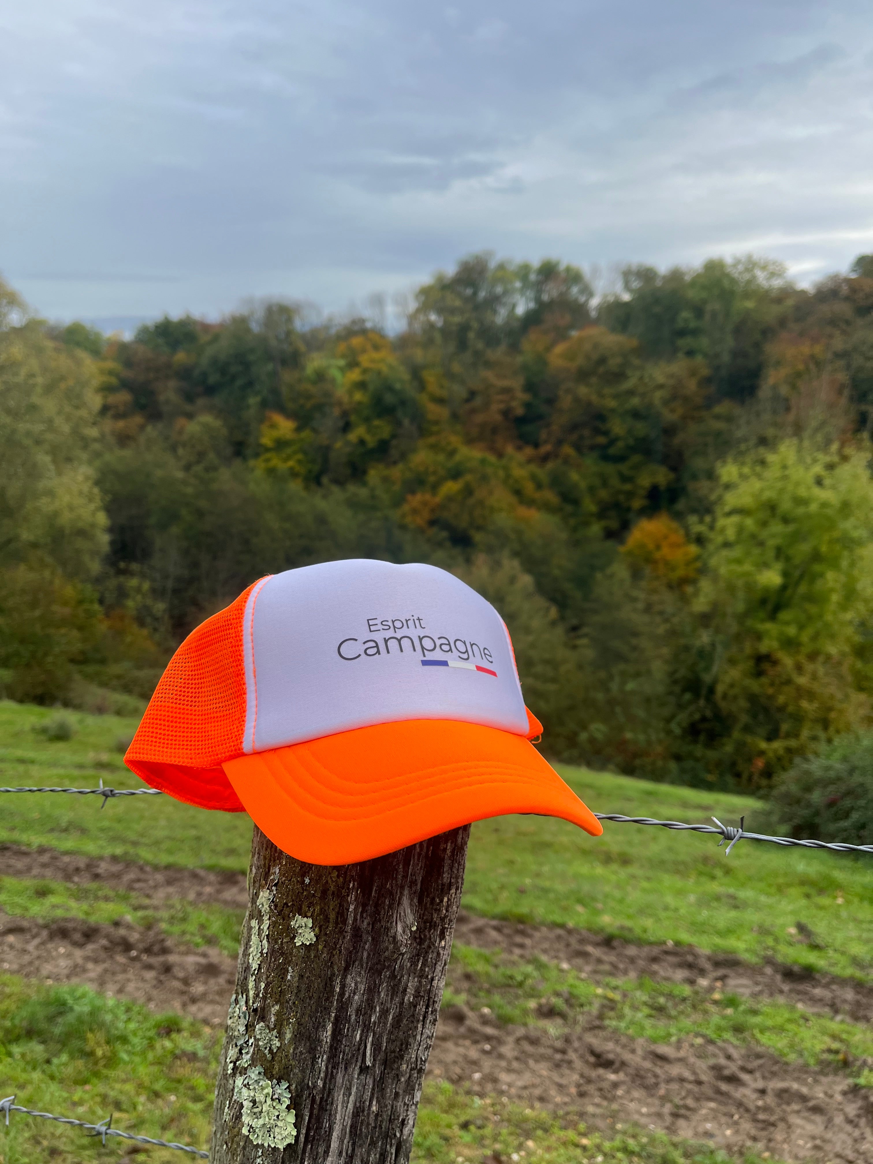 Casquette Trucker Orange " Esprit Campagne "