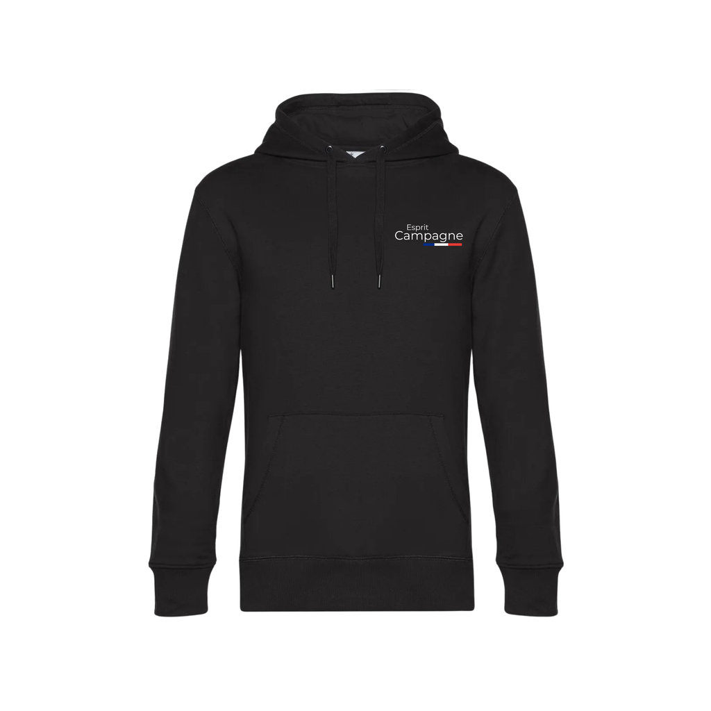 Pull à capuche noir Esprit Campagne - Au cœur de la nature