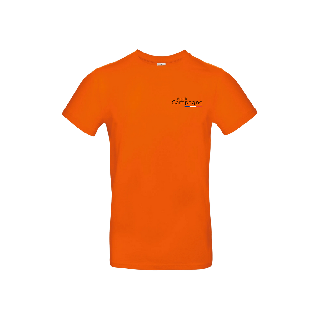 T-shirt orange chasse personnalisable - tête de chien et gibier