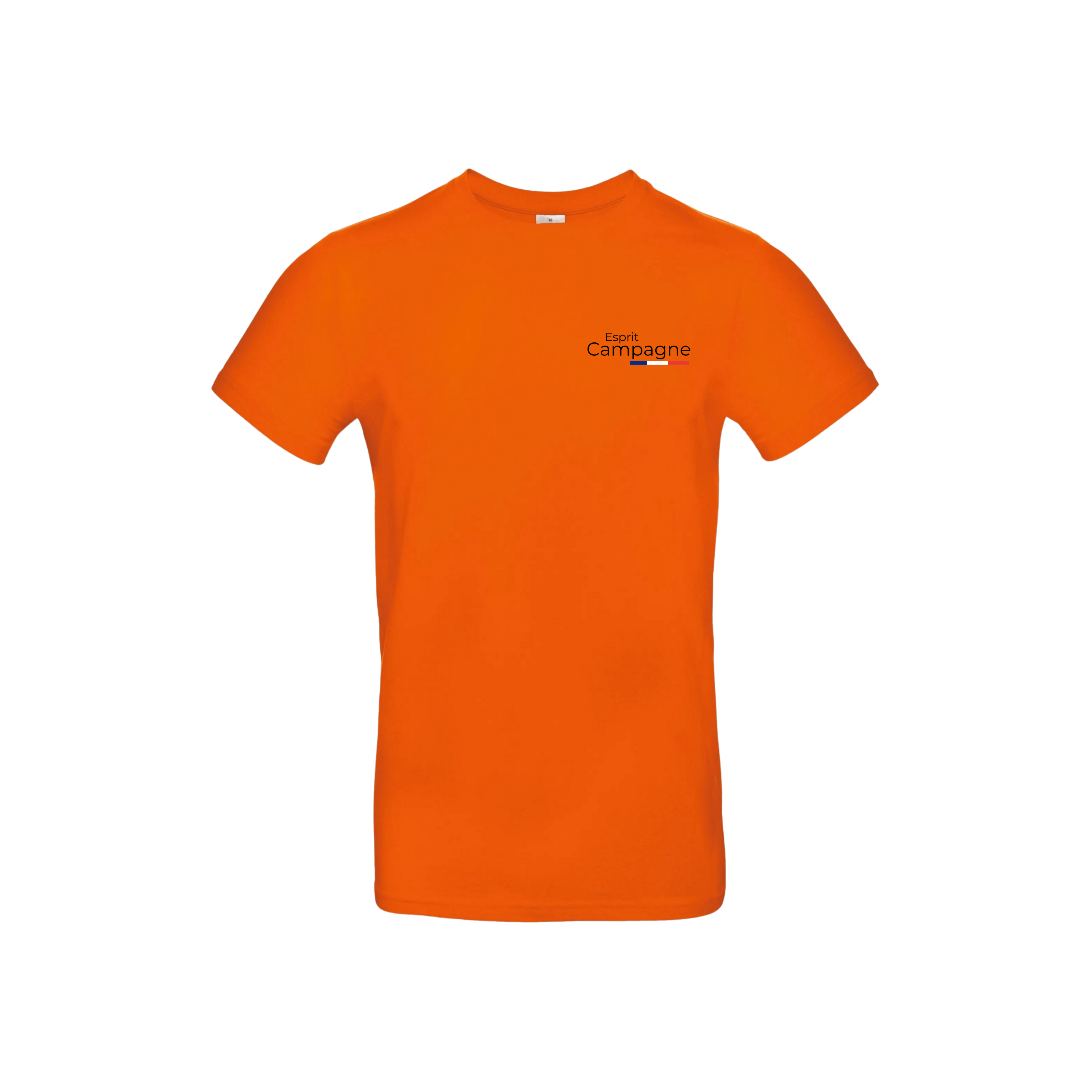 T-shirt orange chasse personnalisable - tête de chien et gibier